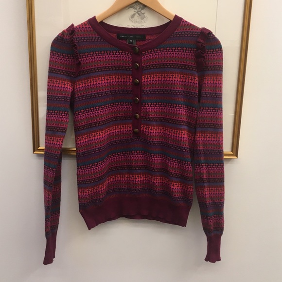 Marc By Marc Jacobs Sweaters - Marc Jacobs sweater- multicolor stripe w ruffle